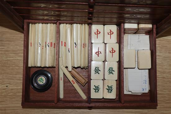 An inlaid mah jong set